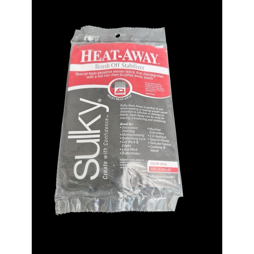 Sulky Heat Away Brush Off Embroidery White Stabilizer 840-01